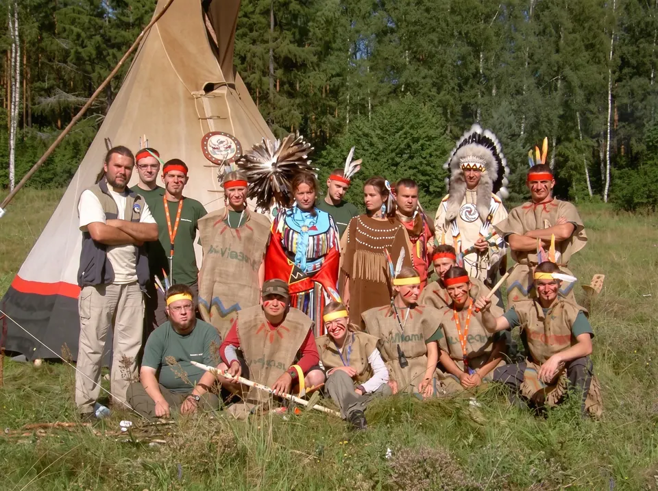 Indiańska wioska przygotowana na event firmowy