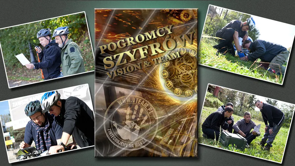 Plakat scenariusza Pogromcy Szyfrów – impreza integracyjna Vision & Team